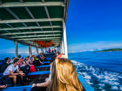 The local island hoppers ferry people between islands.